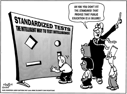 standardized testing cartoon. Standardized tests.